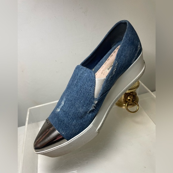 MIU MIU wedges Snearkers sz 37 made in italy - Picture 14 of 15